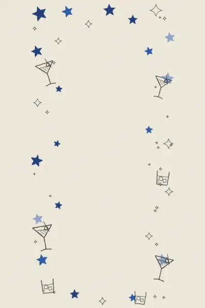 Convite de aniversário Estrelas e drinks