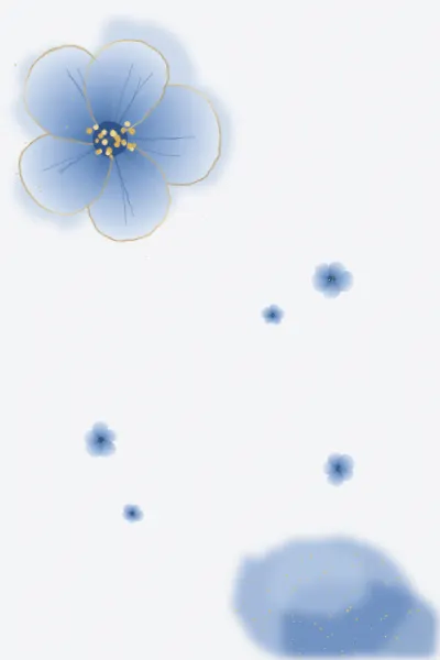 Convite de aniversário Flor azul