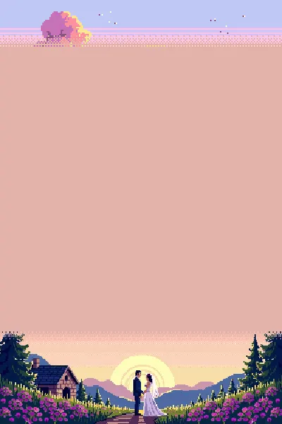 Convite de casamento Pixel art 16-bit